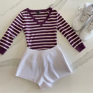 Purple Striped Blouse